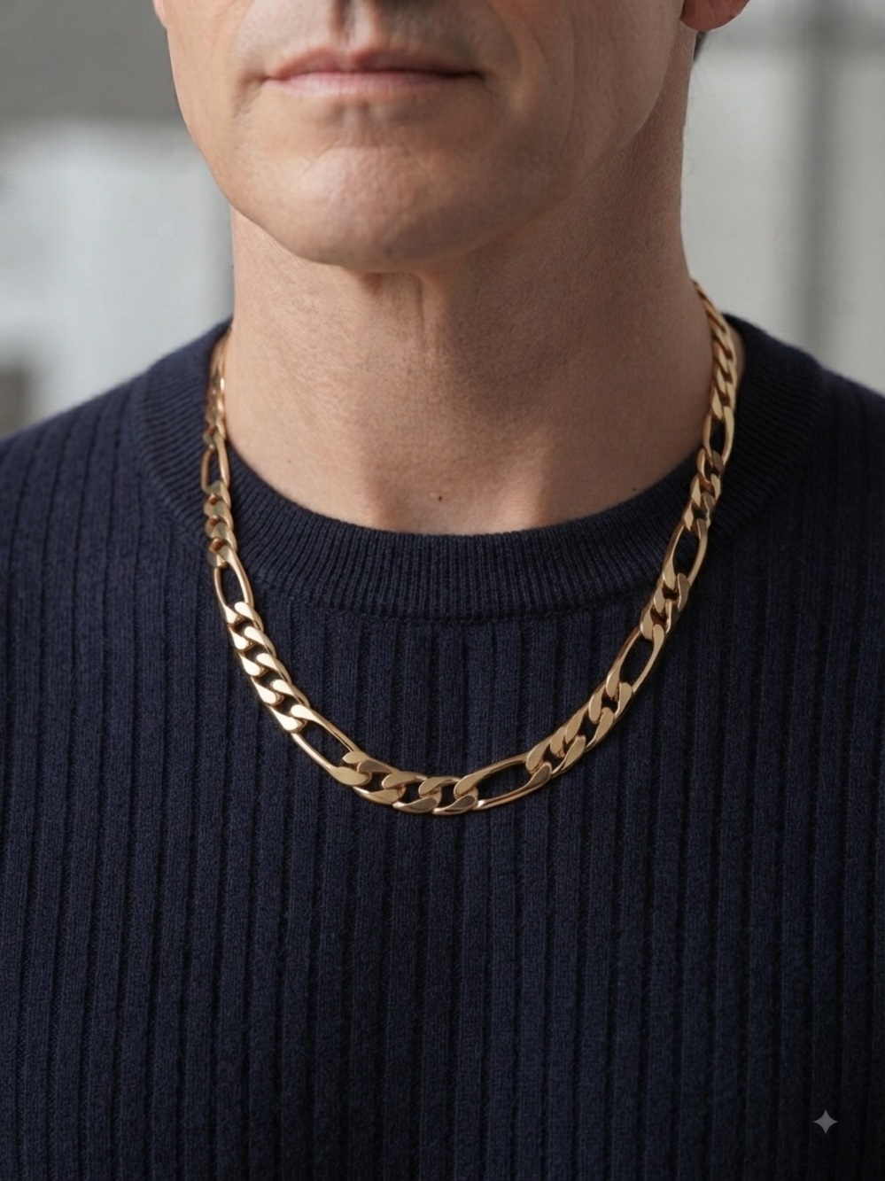 Men's Gold Figaro Chain Necklace